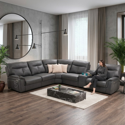 Diseño de sofá esquinero en forma de L, sofá, lujo, muebles tapizados modernos, completamente nuevo.