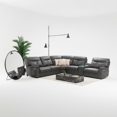 Diseño de sofá esquinero en forma de L, sofá, lujo, muebles tapizados modernos, completamente nuevo.
