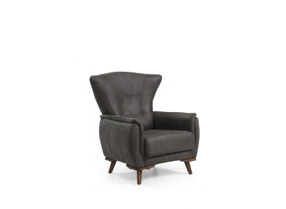 Sillón moderno de lujo para sala de estar en gris, muebles tapizados de diseño.