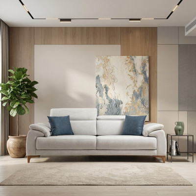 Sofá de tres plazas moderno y de lujo para salón, nuevo diseño de muebles tapizados.