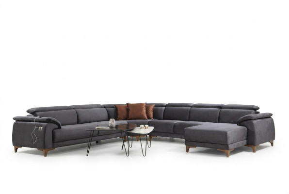 Sofá de esquina en forma de U para la sala de estar, muebles tapizados, sofá, sofá moderno, diseño de muebles.