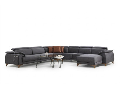 Sofá de esquina en forma de U para la sala de estar, muebles tapizados, sofá, sofá moderno, diseño de muebles.
