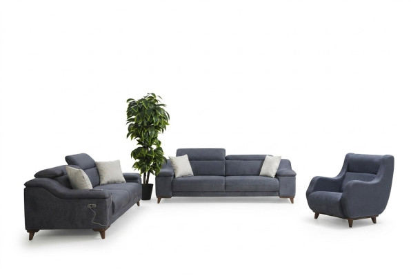 Conjunto de sofás completo y moderno para el salón de tela de lujo.