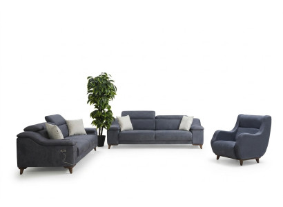 Conjunto de sofás completo y moderno para el salón de tela de lujo.