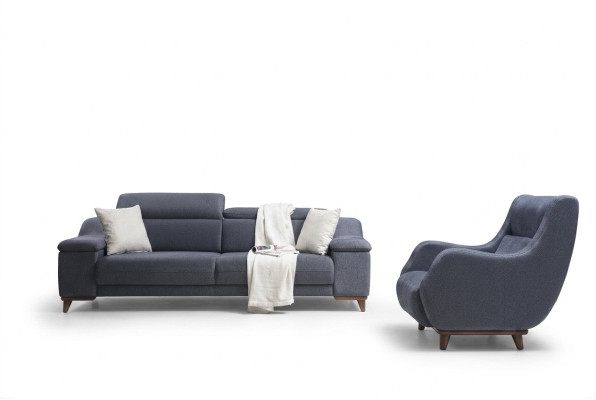 Sala completa de 2 piezas, sofá de tres plazas moderno, sillón textil, muebles nuevos, sofá.