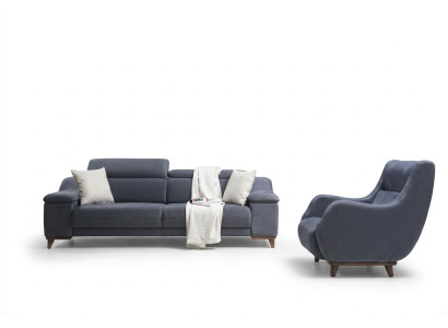 Sala completa de 2 piezas, sofá de tres plazas moderno, sillón textil, muebles nuevos, sofá.