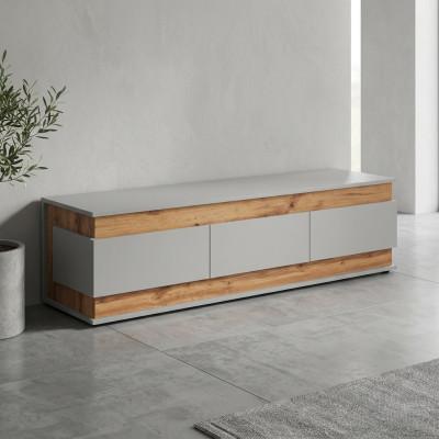 Soporte de TV moderno de madera de diseño nuevo en blanco de lujo para la sala de estar.