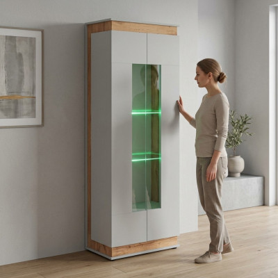 Vitrina blanca para sala de estar de lujo, armarios de madera muebles nuevos de diseñador