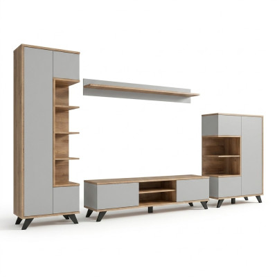 Juego de 4 piezas moderno pared salón estantería soporte TV lujo