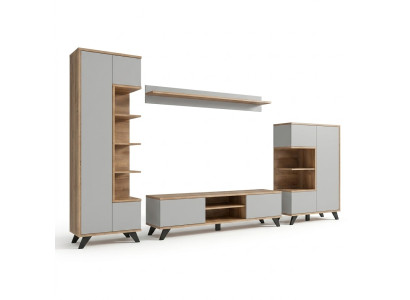 Juego de 4 piezas moderno pared salón estantería soporte TV lujo