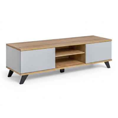 Soporte de TV de lujo para sala de estar. Mueble de diseñador moderno de madera. Aparador nuevo.