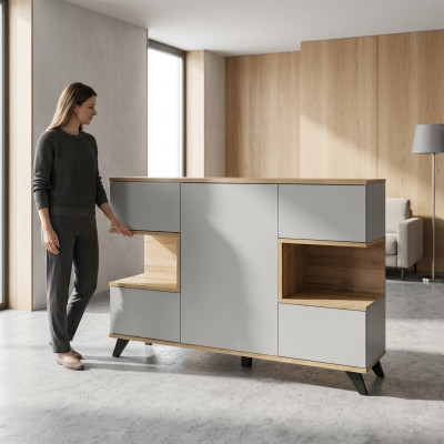 Mueble moderno blanco aparador salón nuevo lujo diseñador muebles de madera.