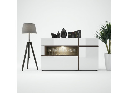 Cómoda de diseñador moderno de lujo de madera blanca para sala de estar.