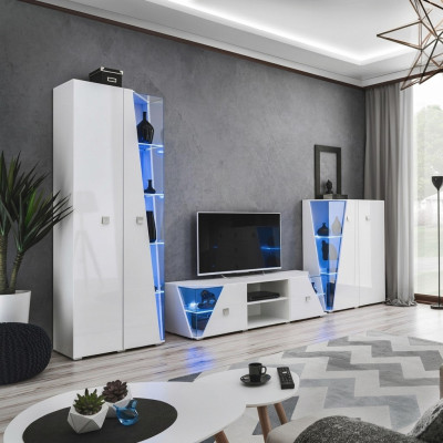 Conjunto de decoración de lujo para sala de estar de 3 piezas, pared de sala, muebles de diseño, vitrina de madera.