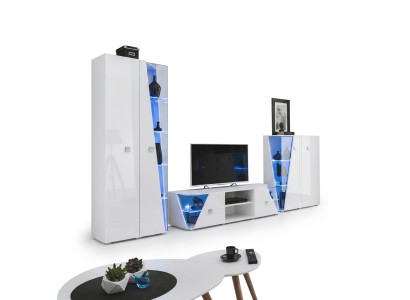 Conjunto de decoración de lujo para sala de estar de 3 piezas, pared de sala, muebles de diseño, vitrina de madera.