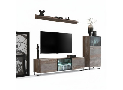 Soporte de TV moderno Estantería Diseño de sala de estar Mobiliario de pared Muebles
