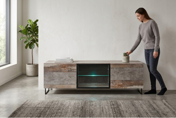 Soporte de televisión de lujo de diseño moderno, muebles de madera para sala de estar, nuevos.