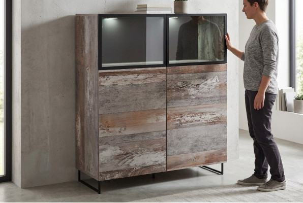 Vitrina de diseño moderno para sala de estar estilo contemporáneo, mueble de madera nuevo.