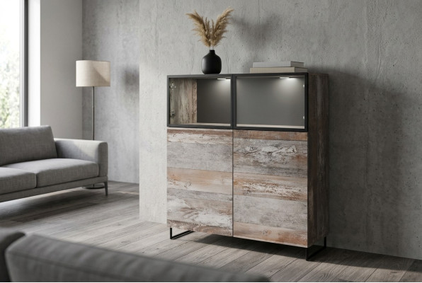 Vitrina de diseño moderno para sala de estar estilo contemporáneo, mueble de madera nuevo.