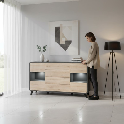 Cómoda moderna de lujo muebles de diseño en madera decoración salón nueva