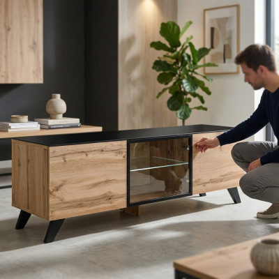 Diseño de soporte de TV Sala de estar Muebles de madera Lujo Moderno Mobiliario