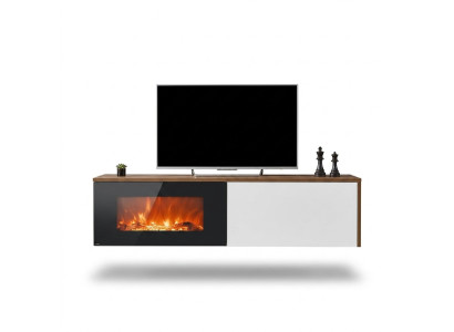 Moderno soporte de TV con chimenea Sala de estar de lujo Diseño de muebles de madera nuevo