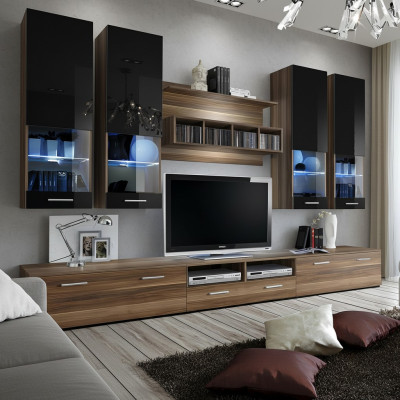 Diseño de pared de TV de soporte de TV 4x armario bajo estante de pared de lujo muebles.