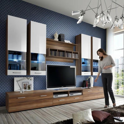 Soporte de TV de lujo Salón RTV Lowboard Estante de pared de diseñador Moderno Salón