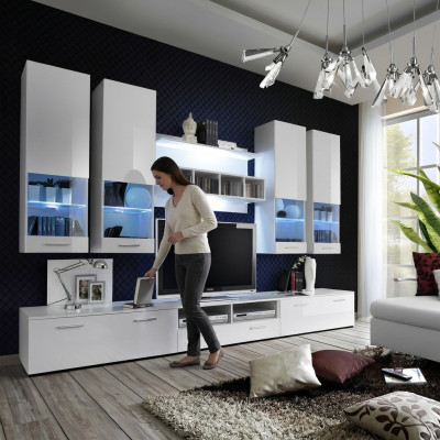 Comedor de pared Soporte de TV Cómoda Diseñador Moderno Estanterías de sala de estar de madera Nuevo