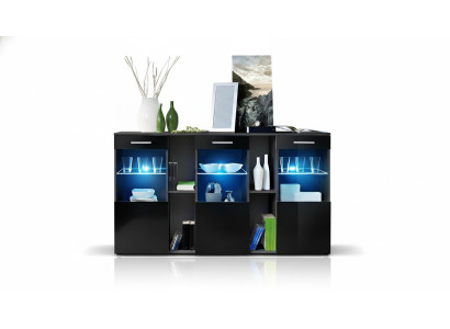 Mueble de diseño Sideboard negro para la sala de estar moderno de madera.