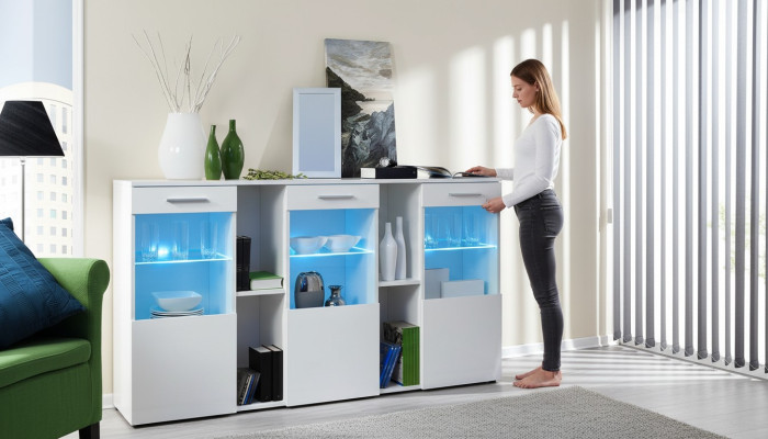 Diseñador Nuevo Comoda Blanco de lujo Salón moderno Muebles de madera