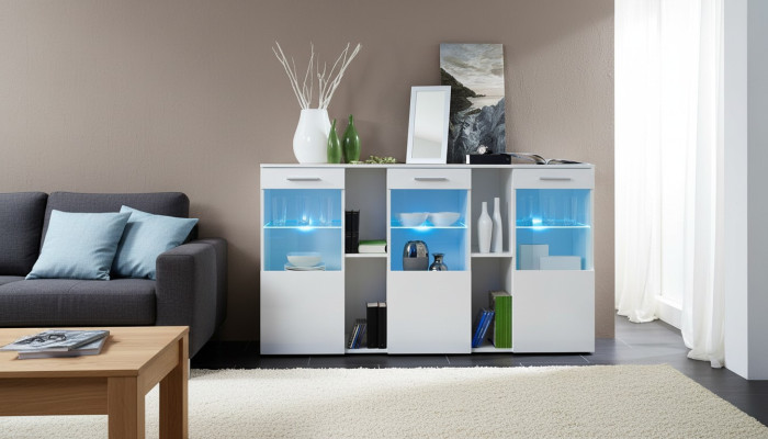 Diseñador Nuevo Comoda Blanco de lujo Salón moderno Muebles de madera