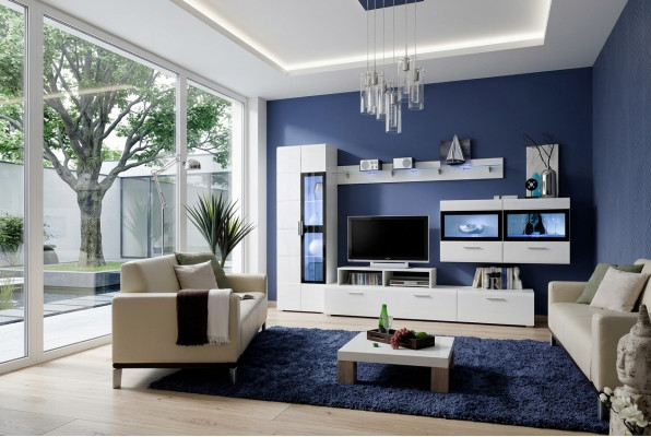 Conjunto de lujo para pared de salón TV Soporte Vitrina de madera Armario de pared Nuevo