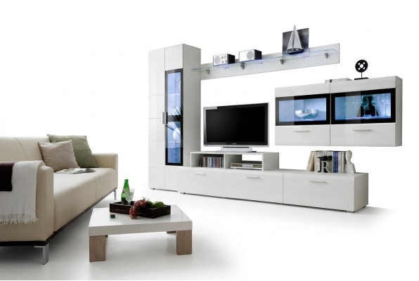 Conjunto de lujo para pared de salón TV Soporte Vitrina de madera Armario de pared Nuevo