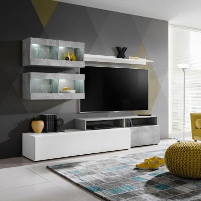 Moderna pared de salón gris lujo armario salón soporte TV muebles