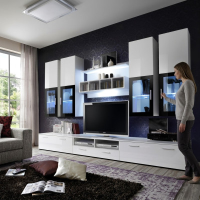 Mueble de pared Diseño de armario de pared de madera moderno Conjunto