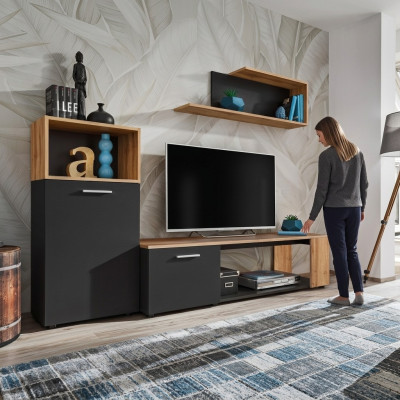 Diseñador completo de sala de lujo pared moderna en madera