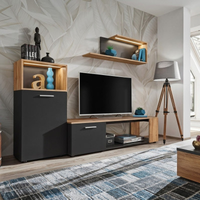 Diseñador completo de sala de lujo pared moderna en madera
