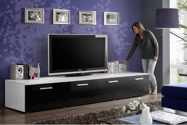 Diseño de sala de estar, soporte de TV de diseñador, mobiliario de lujo, diseño moderno, muebles de madera.