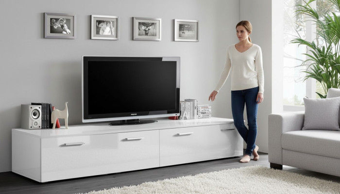 Soporte de TV muebles de lujo modernos para sala de estar, diseñados en madera.