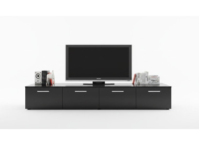Mueble de televisión de diseñador para sala de estar moderna de lujo en madera.