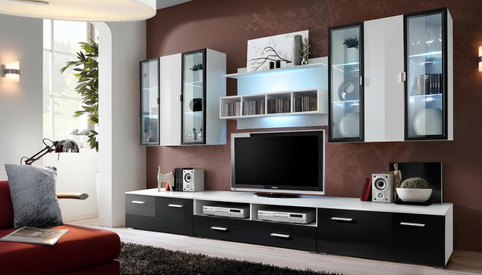 Modernas paredes de diseño Soporte de TV de madera Muebles de sala de estar Instalación de TV