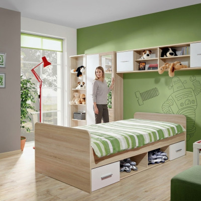 Set de habitación infantil Cama Mesita de noche Armario de diseñador Moderno Mobiliario de 4 piezas