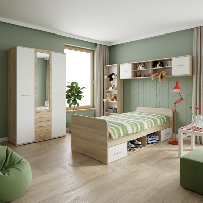 Set de habitación infantil Cama Mesita de noche Armario de diseñador Moderno Mobiliario de 4 piezas