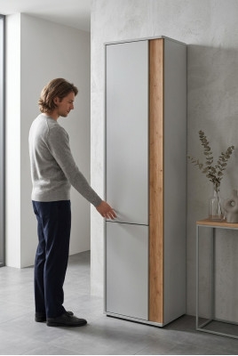 Armario blanco de madera para dormitorio, muebles modernos de estilo diseñador nuevo.