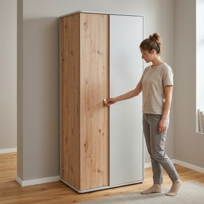 Armario de lujo de madera para dormitorio de diseñador, muebles modernos nuevos.