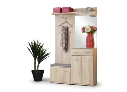 Diseño moderno, guardarropa de entrada de lujo, perchero de ropa de madera, muebles, pasillo, nuevos