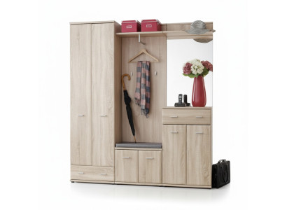 Perchero de ropa, guardarropa de entrada, muebles de diseño para vestíbulo, entrada, madera, moderno, armario, nuevo.