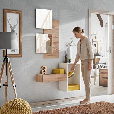Pasillo Armario Muebles Diseño moderno Pared Mobiliario Madera nuevo Vestíbulo