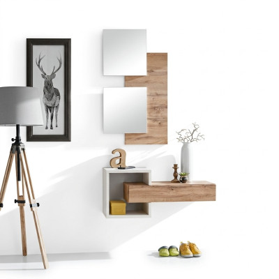 Conjunto de diseño de muebles de 4 piezas para la entrada. Moderna estantería de pared de diseño. Muebles nuevos.